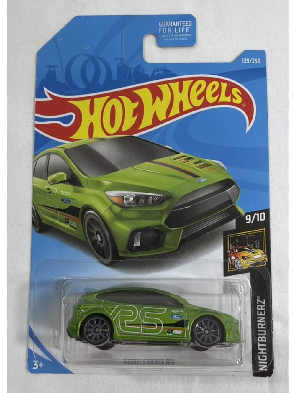 Hot Wheels 1:64 Ford Focus RS Green Nightburnerz 139/250 Diecast L48